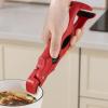 Saluaqui Hot Plate Gripper, 3 in 1 Anti Scald Bowl Holder with Built Jar Opener, Ergonomic Handle for Kitchenware, Red ABS view 4