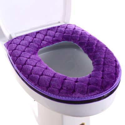 Soft Toilet Seat Cushion - Washable Warmer Pad with Zipper Closure, Comfortable Toilet Seat Mat for Home & Bathroom, Non-Slip Design for Added Safety