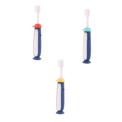 BEBEMOKO Manual Toothbrush 3pcs Soft Bristle Cartoon Toothbrush Set for Boys and Ages 3-12, Colorful Oral Care Tools for Teeth Cleaning and Training Random Color