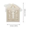 Adorainbow 20pcs Christian Cross Candy Boxes with Ribbon, Ivory Paper Hollow Cross Favor Boxes for Wedding Supplies and Religious Party Packaging view 2