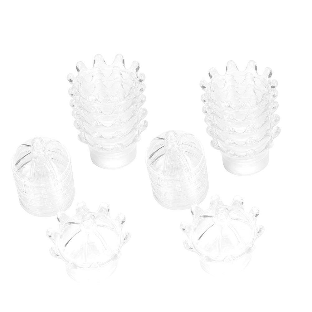 12Pcs Transparent Crown Plastic Candy Gift Boxes Elegant Crystal Clear Party Favor Containers For Weddings Baby Showers Birthdays Pink Blue White 3.14inch 1.96inch 2.75inch (White)