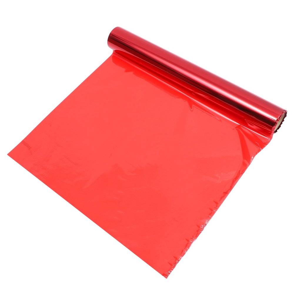 WOONEKY Red Cellophane Wrapping Paper Roll 40cm Wide, Flower Cellophane Packing Film for Floral Bouquet Wraps, Decorative Wrap for Party and Craft Packaging