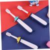 MOTHNUR Manual Toothbrush 3pcs Soft Bristles Cartoon Colors Blue Yellow Red Oral Care Tool for Ages 3-12 Training Teeth Cleaning Random Color view 4