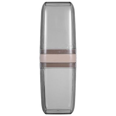 TOKIDNY Portable Toothbrush Holder and Toothpaste Case Travel Cup Gray Bathroom Toothbrush Storage Container for Travel and Daily Use