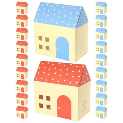 SOIMISS 20 Pieces Colorful House Shaped Paper Boxes Candy and Biscuit Packaging, Small Festival Chocolate Treat Holder Boxes for Parties and Celebrations