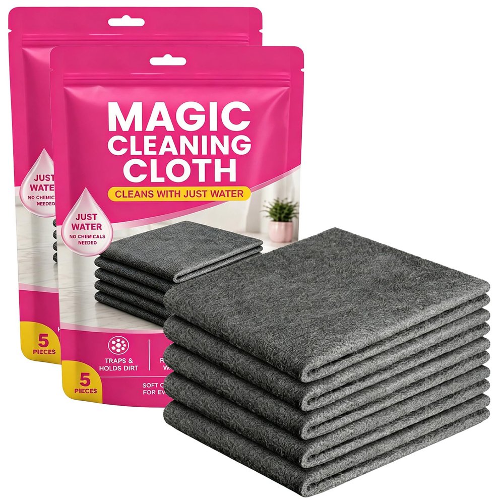JLKVB Magic Microfiber Cleaning Cloths (15-Pack, 11.8" x 15.7") Thick Streak-Free Reusable Glass Cleaning Rags, Lint-Free Cleaning Towels for Windows, Kitchen, Stainless Steel and Car (15pcs)