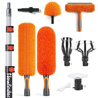 20ft Light Bulb Changer & High Ceiling Duster Kit, 4-12ft Extension Pole