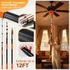 20ft Light Bulb Changer & High Ceiling Duster Kit, 4-12ft Extension Pole view 3