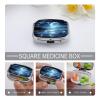 Moon Over Ocean Pill Case 2 Compartments Small Pill Box with Mirror Square Medicine Travel Pill Organizer Pocket Purse Medicine Vitamin Organizer for Fish Oil, Supplements view 4