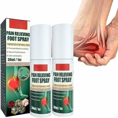 MI Ayurvedic Foot Pain Relief Spray | Instant Relief for Heel Pain, Plantar Fasciitis, Cracked Heels & Foot Aches | Herbal Spraay for Feet, Ankles & Legs | Improves Blood Circulation | (30ml_Pack 2)