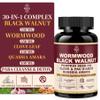 30-in-1 Liposomal Wormwood Black Walnut Clove Cleanse for Humans Capsules Gut Cleanse & Digestive Support with Clove, Pumpkin Seed Oil, Garlic, Quassia Amara | 10X Concentrated | Vegan 1815mg 120 CT
