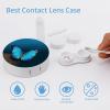 FekiLoot Beautiful Blue Butterfly Contact Lens Cases, Cute Contact Lenses Lens Box Set Outdoor Mini Contact Lens Soak Storage Kit with Mirror Daily Vision Care And Outdoor Use view 3