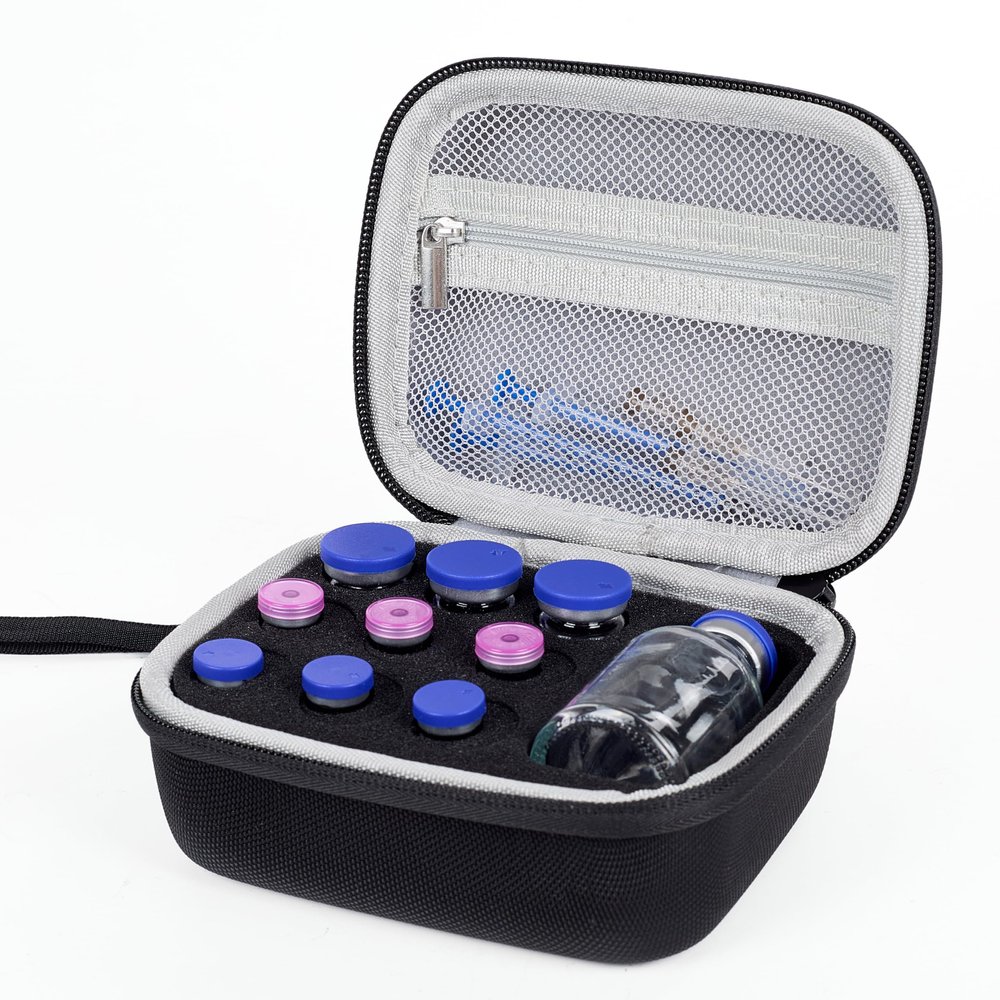 10 Slots Insulin Vial Protector Case, Insulin Vial Organizer Bag for Diabetics Standard 1ml 3ml 5ml 10ml and 30ml Vials
