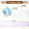 DEFANEX 2 Pcs Laser Organza Ribbon (1.57 Inch x 9 Yards) - Shimmer Sheer Organza Ribbons, for DIY Craft Gift Wrapping Bow Bouquet Christmas Tree Decoration, Blue view 2