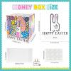 Easter Money Pull Box for Cash Gift,Happy Easter Bunny Egg Money Gift Boxes for Cash,DIY Funny Spring Cash Boxes with 50 Pcs Transparent Bags for Women Men Girls Boys Friends view 2