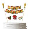 I Love Football Cake Topper Banner,Pre-Strung Soccer Match Cake Topper Garland & Cupcake Toppers,6pcs Sports Birthday Themed Party Supplies for Soccer Fans view 1