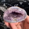 132g Agate Amethyst Geode | Raw Amethyst Druzy in Agate Shell "Crystal Tooth" Specimen | Protective Healing Stone for Intuition & Grounding | Unique Natural Decor & Collector's Piece view 1