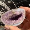 132g Agate Amethyst Geode | Raw Amethyst Druzy in Agate Shell "Crystal Tooth" Specimen | Protective Healing Stone for Intuition & Grounding | Unique Natural Decor & Collector's Piece view 4