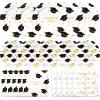 100PCS Graduation Plates and Napkins Set, Black and White Graduation Decorations includes Congrats Grad Plates Class Of 2026 Plates and Napkins, for College High School Graduation Party, Serve 25 view 1