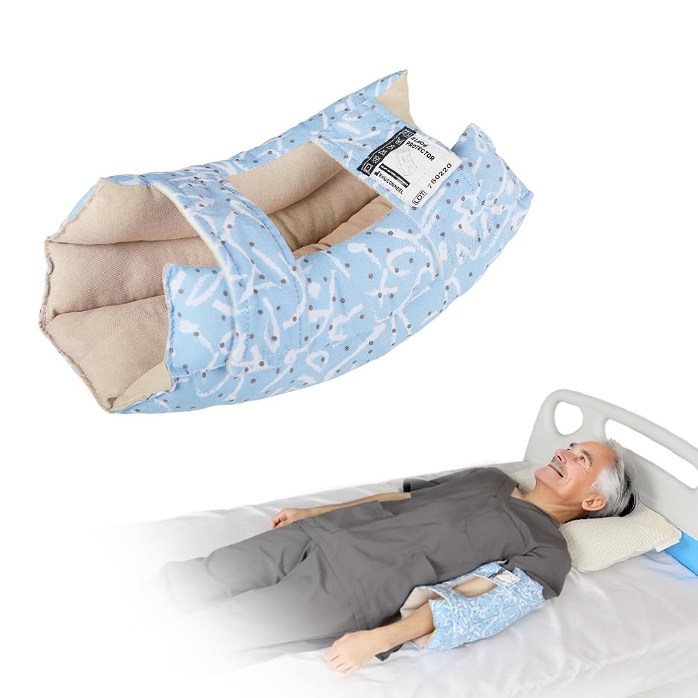 Ehucon Elbow Cushion Protector for Relief Pressure Sores with Warm Pattern,Elbow Pads with Soft Fibre for Elderly or Bedridden Patien (Blue Branch Pattern)