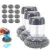 2026 New Comfort Grip Soap Dispensing Kitchen Scrub with 4 Cleaning Balls, Soap Dispensing Dish Brush, Replaceable Cleaning Brush, for Cleaning Dishes, Pots, Pans & Sinks (3pcs) view 1