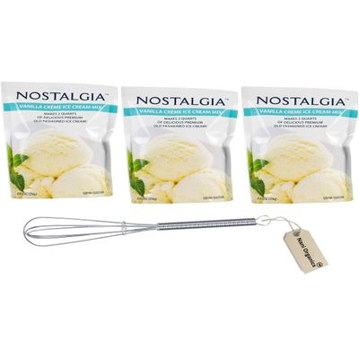 Ice Cream Mix. Vanilla. Each Pocket of 8 Oz Makes 2 Quarts of Delicious Premium Old Fashioned Ice Cream! Pack of 3