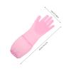 Adorainbow Reusable Long Kitchen Dishwashing Gloves for Washing Dishes and Household Cleaning, Heat-resistant Pink Silicone Gloves for Multi-purpose Use view 2
