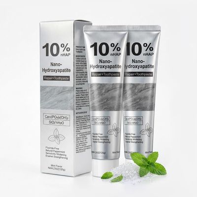 10% Nano-Hydroxyapatite Toothpaste for Sensitive Teeth: Fluoride-Free, Whitening, and Enamel Protection with Fresh Mint2Pcs
