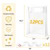 12 Pack Clear Plastic Gift Bags with Handles, 7x10x3.15 in Reusable Clear Party Favor Bags, Classic Hard-Sided Small Gift Bag with White Ribbon for Treats, Goodies, Snacks at Baby Shower, Wedding view 2