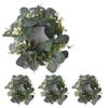 Dioche 4pcs Artificial Eucalyptus Candle Wreath for Holiday Wedding Party Wall and Door Hanging Decorations in Green view 1