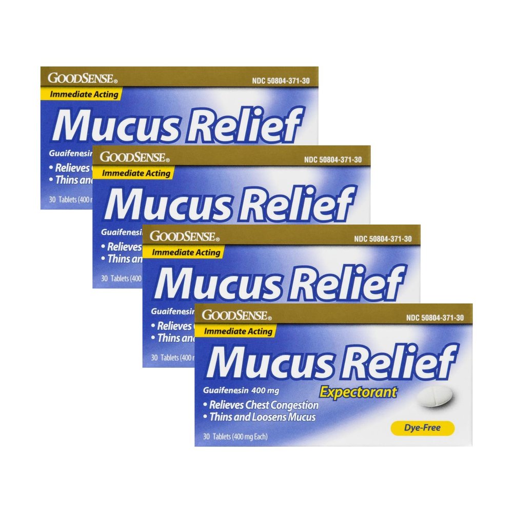 GoodSense Mucus Relief 400 Mg Tablets, 30 Ct (Pack of 4)