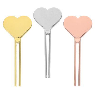 DINHEAROM 3pcs Heart Shaped Toothpaste Keys, Metal Tube Keys Squeezer for Bathroom Cosmetics Daily Life,Toothpaste Tubes Squeezing Auxiliary Tool