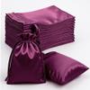 Efavormart 60 Pack Eggplant Satin Drawstring Wedding Party Favor Gift Bags 5"x7" view 1