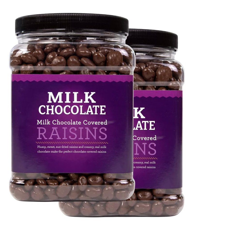 Milk Chocolate Covered Raisins, Dried, 50 oz, Natural, Made in USA (2 Pack)