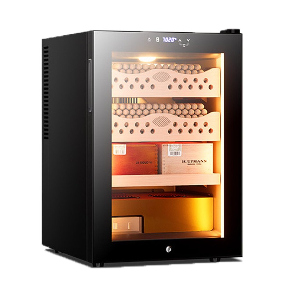 50L Electric Cigar Humidor Cabinet Spanish Cedar Interior Smart Temp Humidity Control Holds 200300 Cigars(Cigarcabinet)