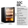 50 Liter Electric Cigar Humidor Cabinet Cooling Heating System Holds 300 Cigars with 4 Drawers Tempered Glass Door(Winecabinet) view 2