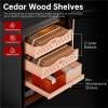50 Liter Electric Cigar Humidor Cabinet Cooling Heating System Holds 300 Cigars with 4 Drawers Tempered Glass Door(Winecabinet) view 3