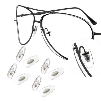 16mm Silicone Nose Pads Replacement Nose Pieces for Ray-Ban RB3539 Sunglasses - 4 Pairs Silver Nose Cushion