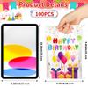 100 PCS Birthday Party Favor Bags - 6.5 x 9.8 Inch Happy Birthday Goodie Bags with Handles - Plastic Gift Treat Bags for Kids Girls & Boys, Party Supplies, Packaging Candy, Toys and Party Favors view 2