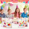 100 PCS Birthday Party Favor Bags - 6.5 x 9.8 Inch Happy Birthday Goodie Bags with Handles - Plastic Gift Treat Bags for Kids Girls & Boys, Party Supplies, Packaging Candy, Toys and Party Favors view 3