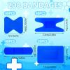 200 Pcs Waterproof Blue Bandaids, 4 Shapes Food Service Blue Detectable Adhesive Flexible Bandages with Quilt-Aid Pad, Breathable Bandaids for Catering Wound Care and Protection view 4