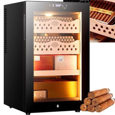 50L Electronic Cigar Humidor 4 Level Spanish Cedar Drawers Intelligent Control Temp 16-23C Humidity 60-80% for 200+ Cigars(Cigarcabinet)