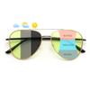 FEISEDY Photochromic Progressive Multifocal Reading Glasses Blue Light Blocking & Night Vision Metal Aviator Frame B0396 Gold 3.5x view 1