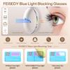 FEISEDY Photochromic Progressive Multifocal Reading Glasses Blue Light Blocking & Night Vision Metal Aviator Frame B0396 Gold 3.5x view 3