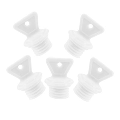 PERSELOSO 5pcs Leakproof Hot Water Bag Plastic Sealing Caps Replacement Stoppers for Hot Water Bottles White Pack for Heat Retention Use