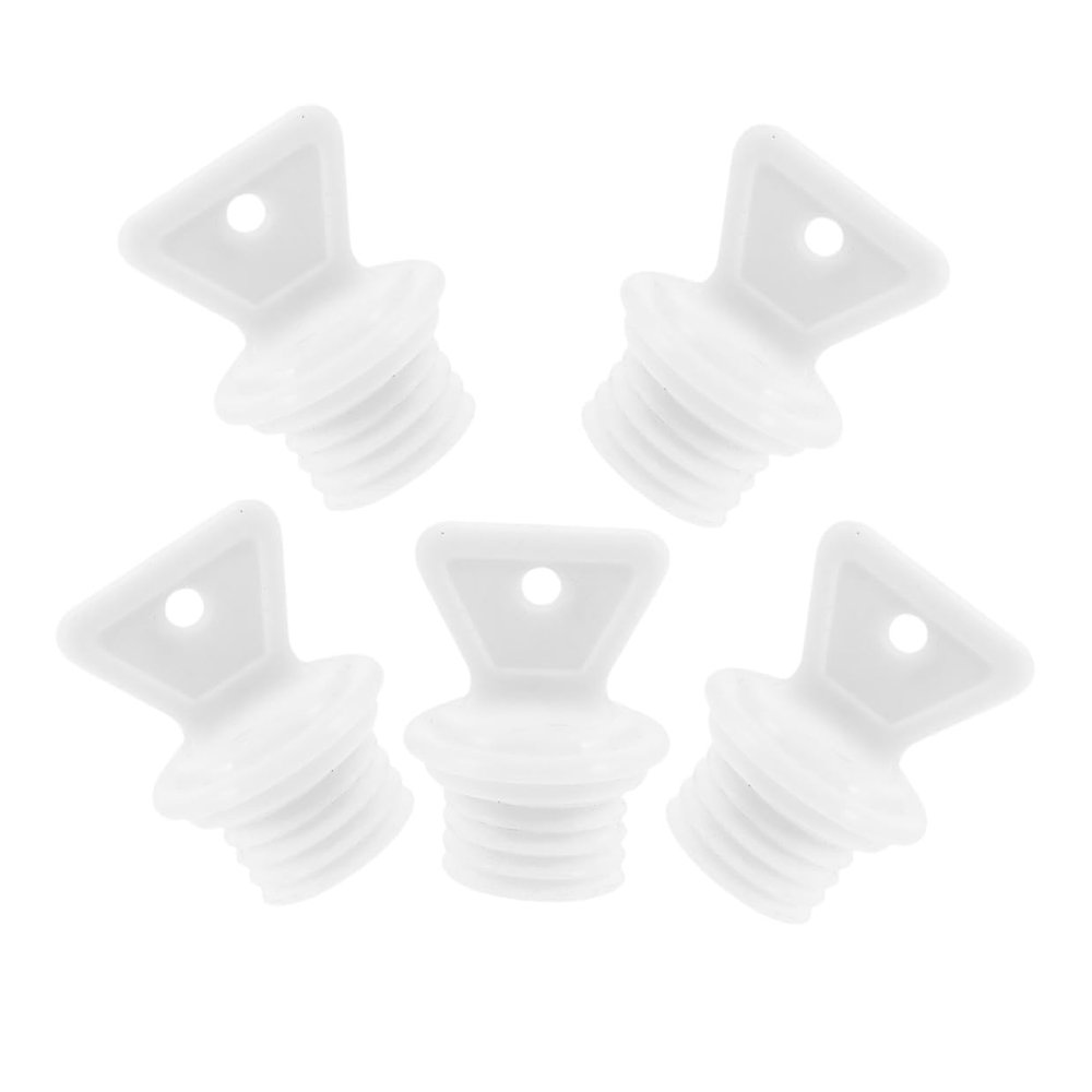 PERSELOSO 5pcs Leakproof Hot Water Bag Plastic Sealing Caps Replacement Stoppers for Hot Water Bottles White Pack for Heat Retention Use