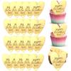 Mother's Day Cupcake Topper Gold Heart Shaped Acrylic Cake Toppers Mirror engrave for Valentine's Day Party Decor 20Pcs view 1