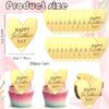 Mother's Day Cupcake Topper Gold Heart Shaped Acrylic Cake Toppers Mirror engrave for Valentine's Day Party Decor 20Pcs view 3