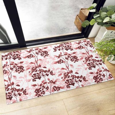 Soft Shag Doormat Vintage Nature Fruit,Non Slip Bath Rug Absorbent Mat Abstract Country Plants,Washable Door Mats Microfiber Runner Carpet for Kitchen,Bathroom,Laundry Entrance