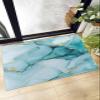 Soft Shag Doormat Abstract Teal Marble Gold Stripe,Non Slip Bath Rug Absorbent Mat Natural Stone Gradient Art,Washable Door Mats Microfiber Runner Carpet for Kitchen,Bathroom,Laundry Entrance view 1